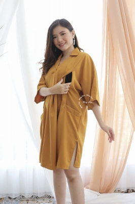  YEONG DRESS Dress Hamil Menyusui Modis - DRO 1031 KUNING
